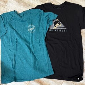 Quiksilver Teal and Black Short Sleeve T-Shirts for Men